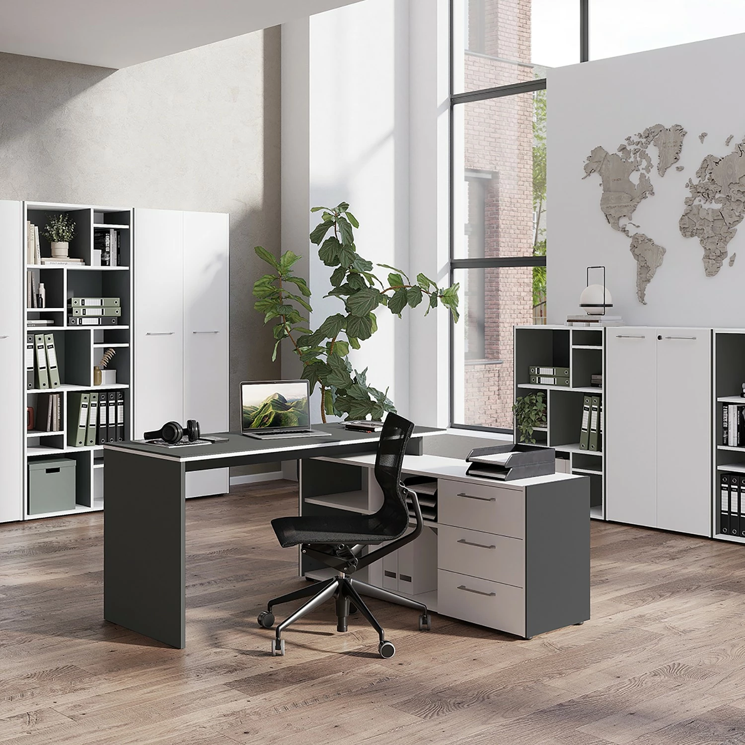 Germania Büroset GW-Pasadena II - Graphit / Weiß 3 Germania Büroset GW-Pasadena II - Graphit / Weiß