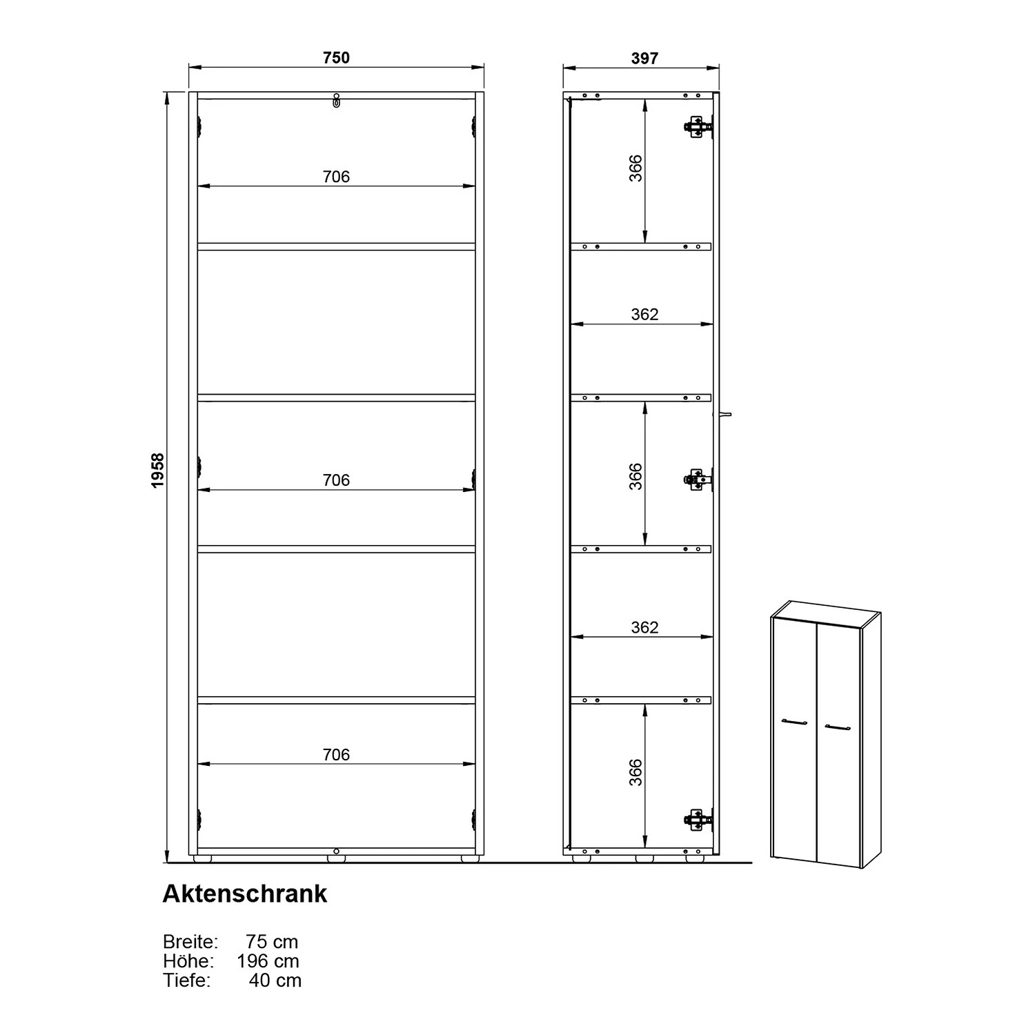 Germania Büroset GW-Pasadena II - Graphit / Weiß 22 Germania Büroset GW-Pasadena II - Graphit / Weiß – Bild 20