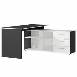 Germania Eckschreibtisch GW-Pasadena - Graphit / Weiß