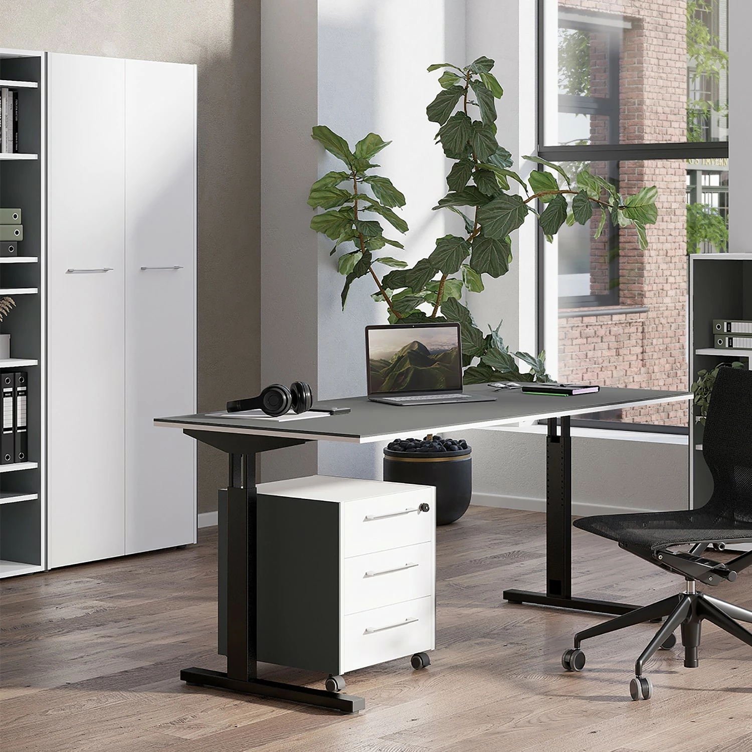 Germania Büroset GW-Pasadena V - Graphit / Weiß 3 Germania Büroset GW-Pasadena V - Graphit / Weiß