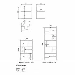 Germania Aktenregal GW-Pasadena II - Graphit / Weiß - Höhe: 196 cm -Büromöbel Verkäufe 1000363843 220722 501 SKETCH DETAILS P000000001000363843 sketch
