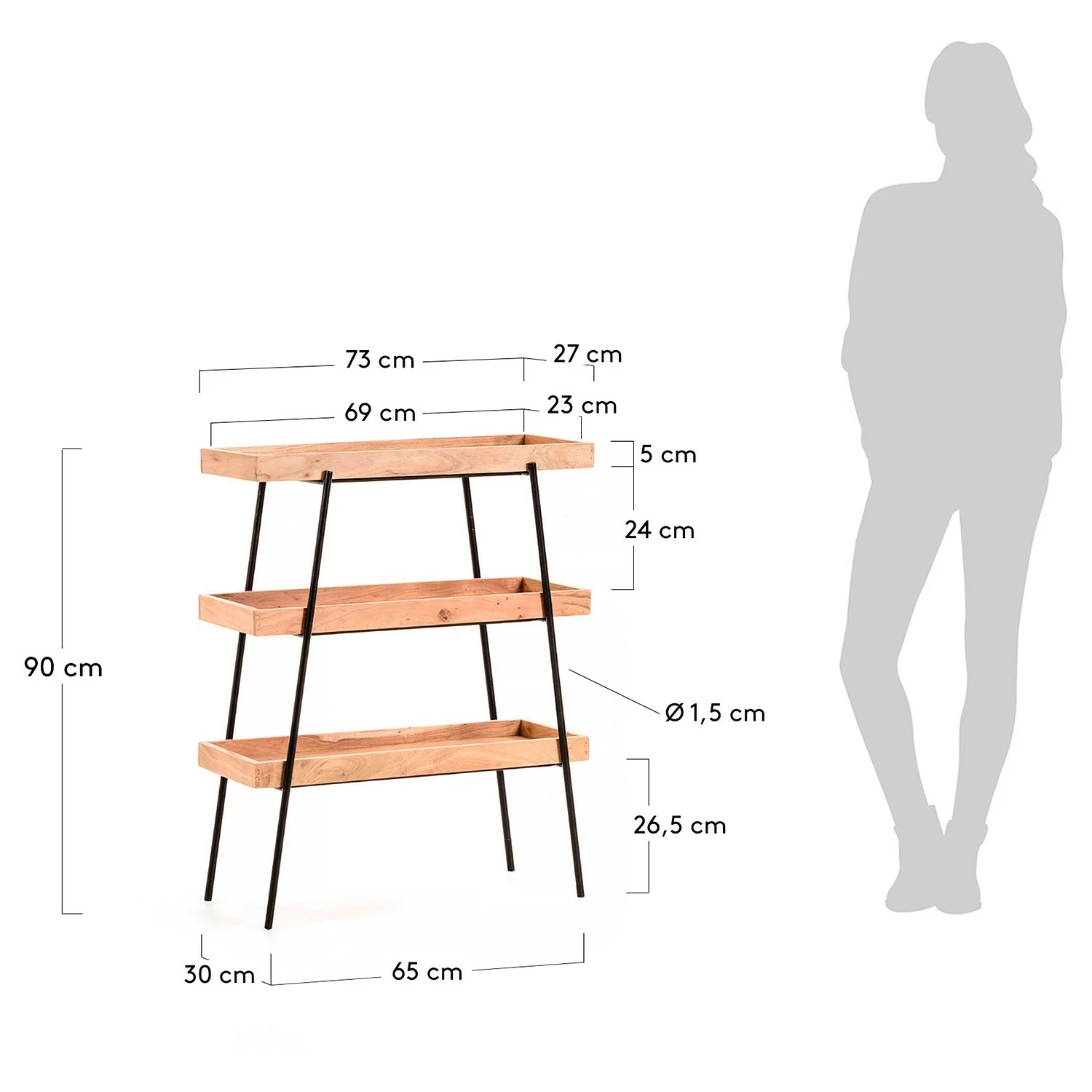 Red Living Regal Beitbridge I - Akazie massiv / Metall - Akazie / Schwarz 11 Red Living Regal Beitbridge I - Akazie massiv / Metall - Akazie / Schwarz – Bild 9
