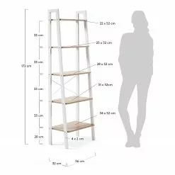 Norrwood Regal Kalahari - Stahl - Eiche Dekor / Weiß -Büromöbel Verkäufe 1000363962 220714 500 SKETCH DETAILS P000000001000363962 sketch