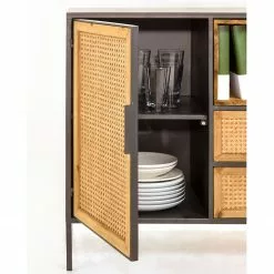 Red Living Sideboard Kisumu - Wiener Geflecht / Eisen - Braun / Schwarz 27 Red Living Sideboard Kisumu - Wiener Geflecht / Eisen - Braun / Schwarz -Büromöbel Verkäufe 1000363968 220714 055 DETAILS P000000001000363968