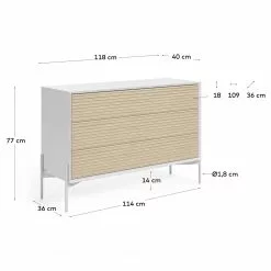 Norrwood Sideboard Maredale II - Esche teilmassiv - Esche / Weiß -Büromöbel Verkäufe 1000364002 220714 500 SKETCH DETAILS P000000001000364002 sketch