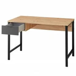 Fashion For Home Schreibtisch Leox - Graphit / Eiche Artisan Dekor -Büromöbel Verkäufe 1000364241 220719 035 DETAILS P000000001000364241