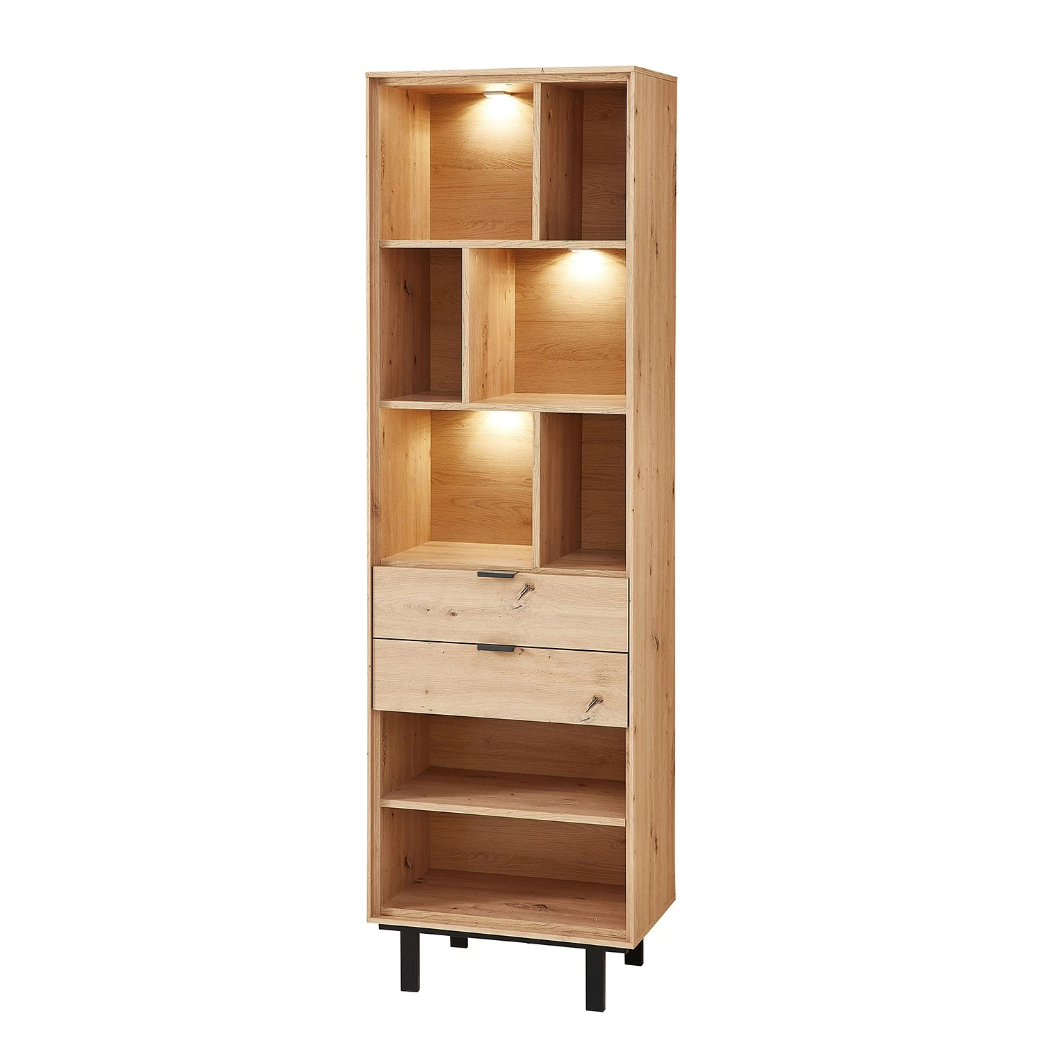 Fashion For Home Regal Leox - Inkl. Beleuchtung - Eiche Artisan Dekor 3 Fashion For Home Regal Leox - Inkl. Beleuchtung - Eiche Artisan Dekor