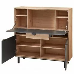 Fashion For Home Sekretär Leox - Graphit / Eiche Artisan Dekor -Büromöbel Verkäufe 1000364254 220719 035 DETAILS P000000001000364254