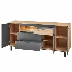 Fashion For Home Sideboard Leox - Inkl. Beleuchtung - Graphit / Eiche Artisan Dekor 9 Fashion For Home Sideboard Leox - Inkl. Beleuchtung - Graphit / Eiche Artisan Dekor -Büromöbel Verkäufe 1000364263 220719 040 DETAILS P000000001000364263