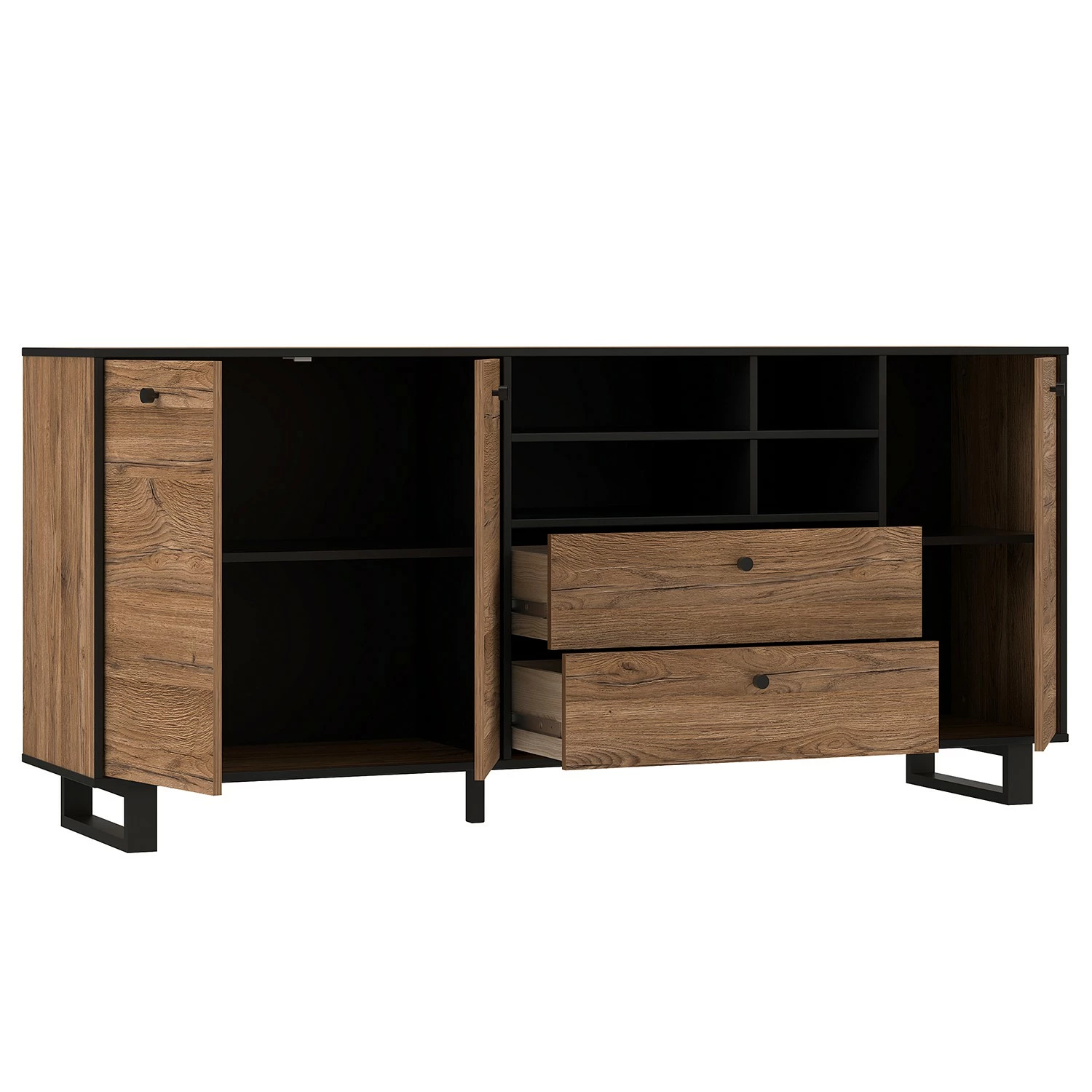 Red Living Sideboard Trylith I - Eiche Rustikal Dekor / Schwarz 9 Red Living Sideboard Trylith I - Eiche Rustikal Dekor / Schwarz – Bild 7