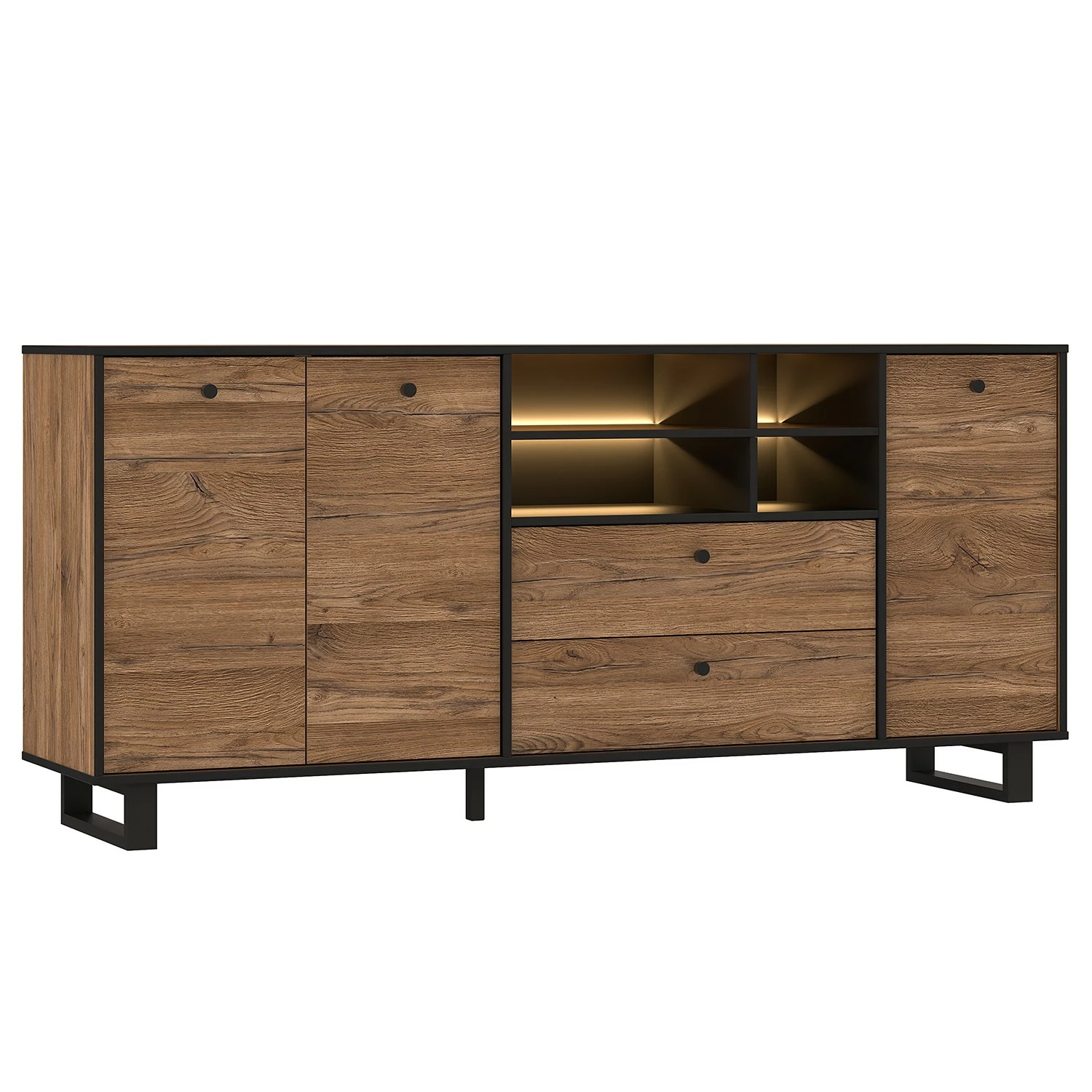 Red Living Sideboard Trylith I - Eiche Rustikal Dekor / Schwarz 11 Red Living Sideboard Trylith I - Eiche Rustikal Dekor / Schwarz – Bild 9