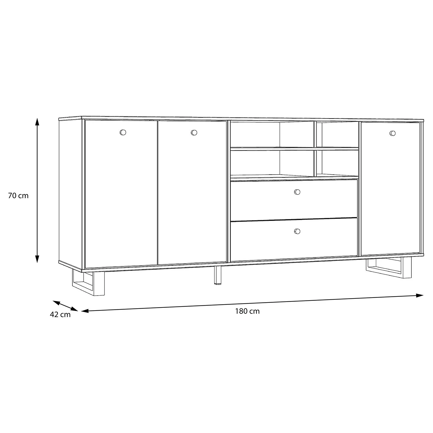 Red Living Sideboard Trylith I - Eiche Rustikal Dekor / Schwarz 16 Red Living Sideboard Trylith I - Eiche Rustikal Dekor / Schwarz – Bild 14