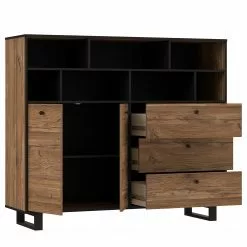 Red Living Sideboard Trylith II - Eiche Rustikal Dekor / Schwarz -Büromöbel Verkäufe 1000364623 220719 040 DETAILS P000000001000364623