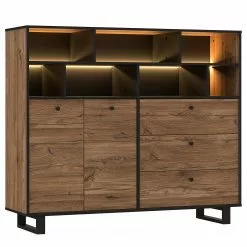 Red Living Sideboard Trylith II - Eiche Rustikal Dekor / Schwarz -Büromöbel Verkäufe 1000364623 220719 050 DETAILS P000000001000364623