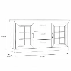 Ridgevalley Sideboard Boolamore I - Kiefer Weiß Dekor -Büromöbel Verkäufe 1000364881 220722 500 SKETCH DETAILS P000000001000364881 sketch