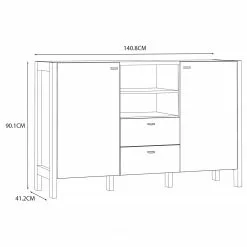 Loftscape Sideboard Thurles I - Eiche Sonoma Dekor / Weiß 14 Loftscape Sideboard Thurles I - Eiche Sonoma Dekor / Weiß -Büromöbel Verkäufe 1000364903 220722 500 SKETCH DETAILS P000000001000364903 sketch