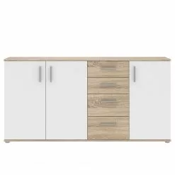 Loftscape Sideboard Kiltealy - Weiß / Eiche Sonoma Dekor -Büromöbel Verkäufe 1000364909 220722 030 DETAILS P000000001000364909