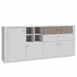 Loftscape Sideboard Millquarter - Weiß / Eiche Hell Dekor