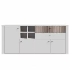 Loftscape Sideboard Millquarter - Weiß / Eiche Hell Dekor -Büromöbel Verkäufe 1000364914 220722 030 DETAILS P000000001000364914