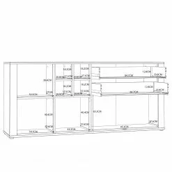 Loftscape Sideboard Millquarter - Weiß / Eiche Hell Dekor -Büromöbel Verkäufe 1000364914 220722 501 SKETCH DETAILS P000000001000364914 sketch