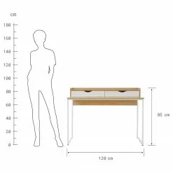 Butlers Schreibtisch MODERNIST - Eiche Furnier - Weiß / Natur -Büromöbel Verkäufe 1000365689 220728 500 SKETCH DETAILS P000000001000365689 sketch