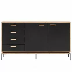 Schildmeyer Sideboard Looks - Schwarz / Eiche Dekor -Büromöbel Verkäufe 1000366031 220809 030 DETAILS P000000001000366031