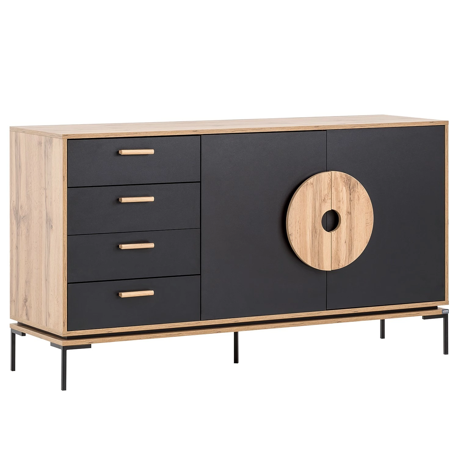 Schildmeyer Sideboard Looks - Schwarz / Eiche Dekor 3 Schildmeyer Sideboard Looks - Schwarz / Eiche Dekor