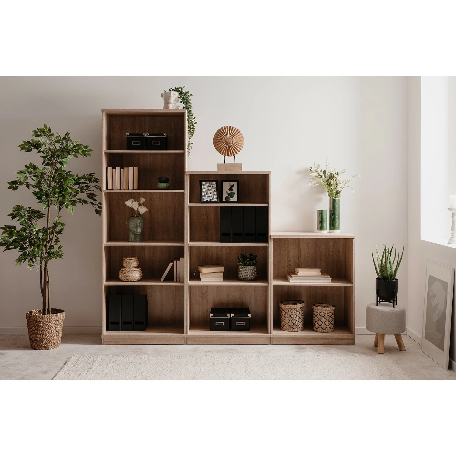 Loftscape Regal Alcester - Eiche Sonoma Dekor - Höhe: 140 cm 4 Loftscape Regal Alcester - Eiche Sonoma Dekor - Höhe: 140 cm – Bild 2