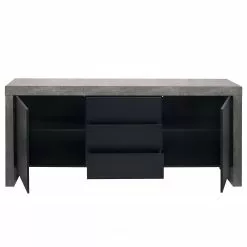 Temahome Sideboard Kobe I - Schwarz / Beton Dekor -Büromöbel Verkäufe 1000366655 220906 040 DETAILS P000000001000366655