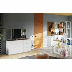 Temahome Sideboard Join IV - Weiß / Nussbaum -Büromöbel Verkäufe 1000366692 220906 021 MOOD DETAILS P000000001000366692 mood