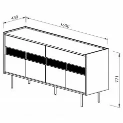 Temahome Sideboard Radio - Echtholzfurnier - Schwarz / Eiche -Büromöbel Verkäufe 1000366695 220906 500 SKETCH DETAILS P000000001000366695 sketch