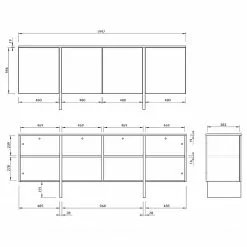 Temahome Sideboard Edge - Echtholzfurnier - / Weiß / Eiche -Büromöbel Verkäufe 1000366714 220906 501 SKETCH DETAILS P000000001000366714 sketch