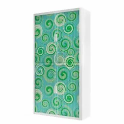 EasyOffice by Paperflow Rollladenschrank easyOffice Graphique II - Hellblau / Grün - Höhe: 204 cm