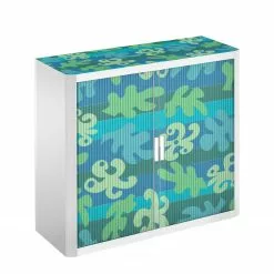 EasyOffice by Paperflow Rollladenschrank easyOffice - Papier Peints III - Blau / Grün - Höhe: 104 cm -Büromöbel Verkäufe aktenschrank easyoffice papier peints iii 104 cm 1892866