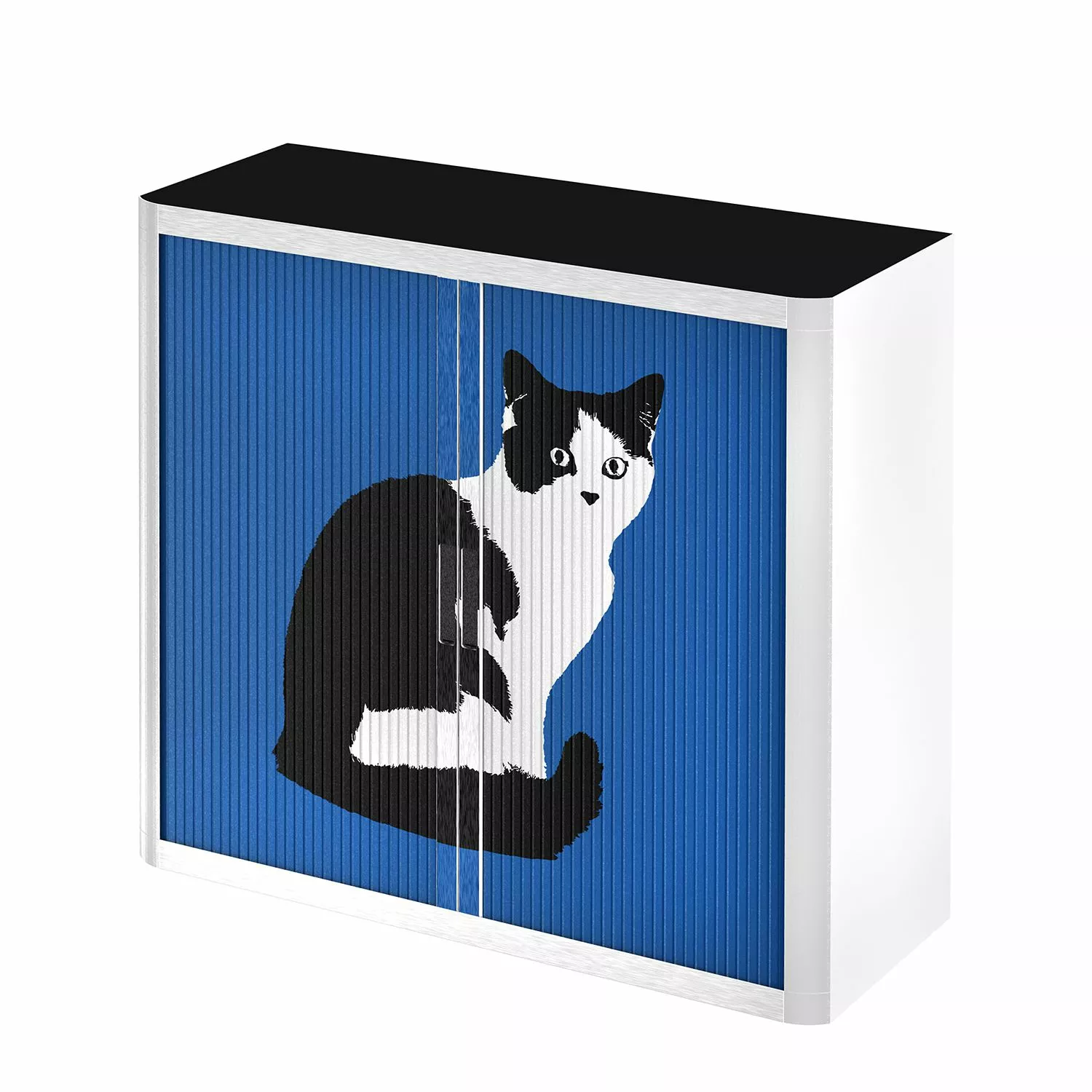 EasyOffice by Paperflow Rollladenschrank easyOffice Pop Art Cat - Weiß / Blau 3 EasyOffice by Paperflow Rollladenschrank easyOffice Pop Art Cat - Weiß / Blau