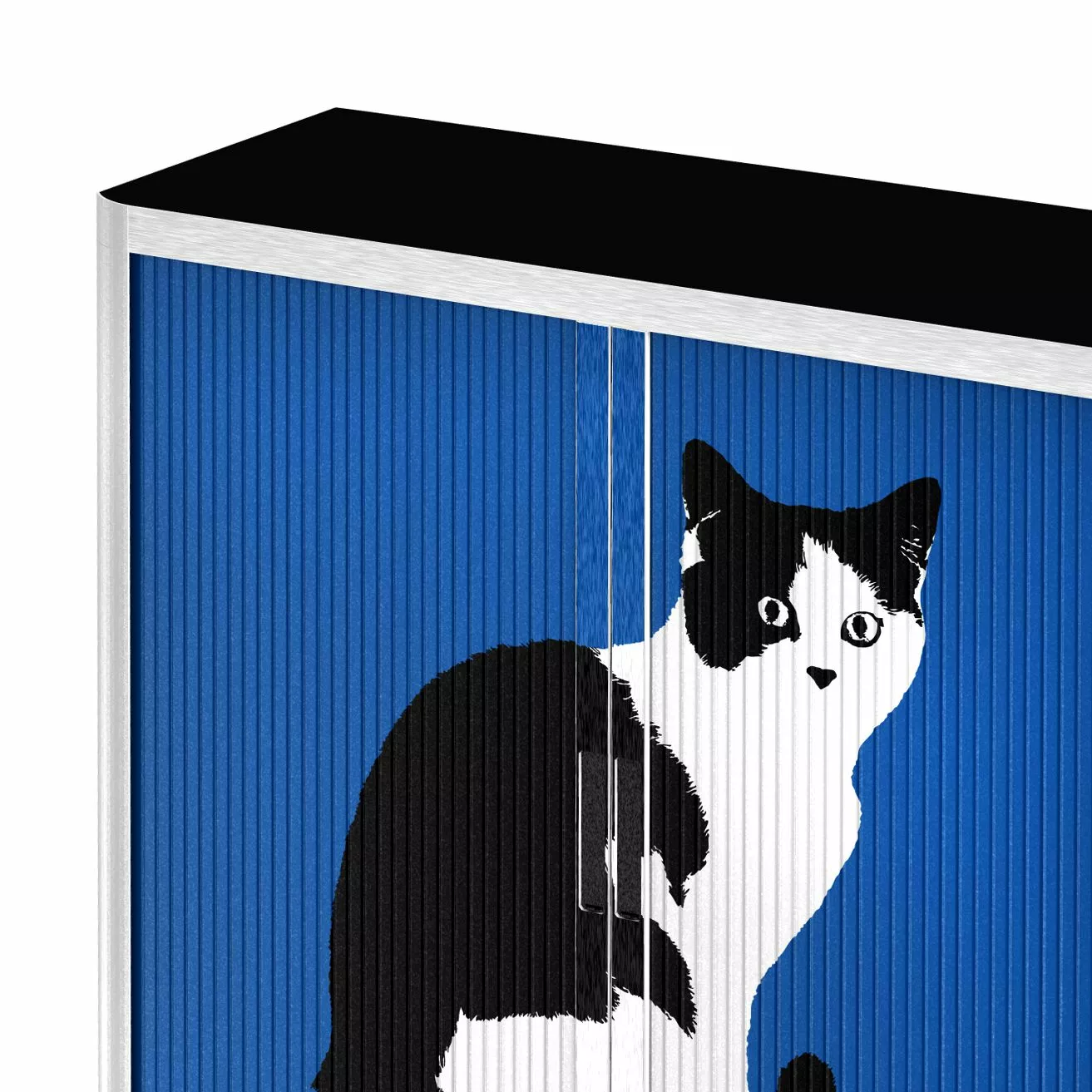 EasyOffice by Paperflow Rollladenschrank easyOffice Pop Art Cat - Weiß / Blau 7 EasyOffice by Paperflow Rollladenschrank easyOffice Pop Art Cat - Weiß / Blau – Bild 5