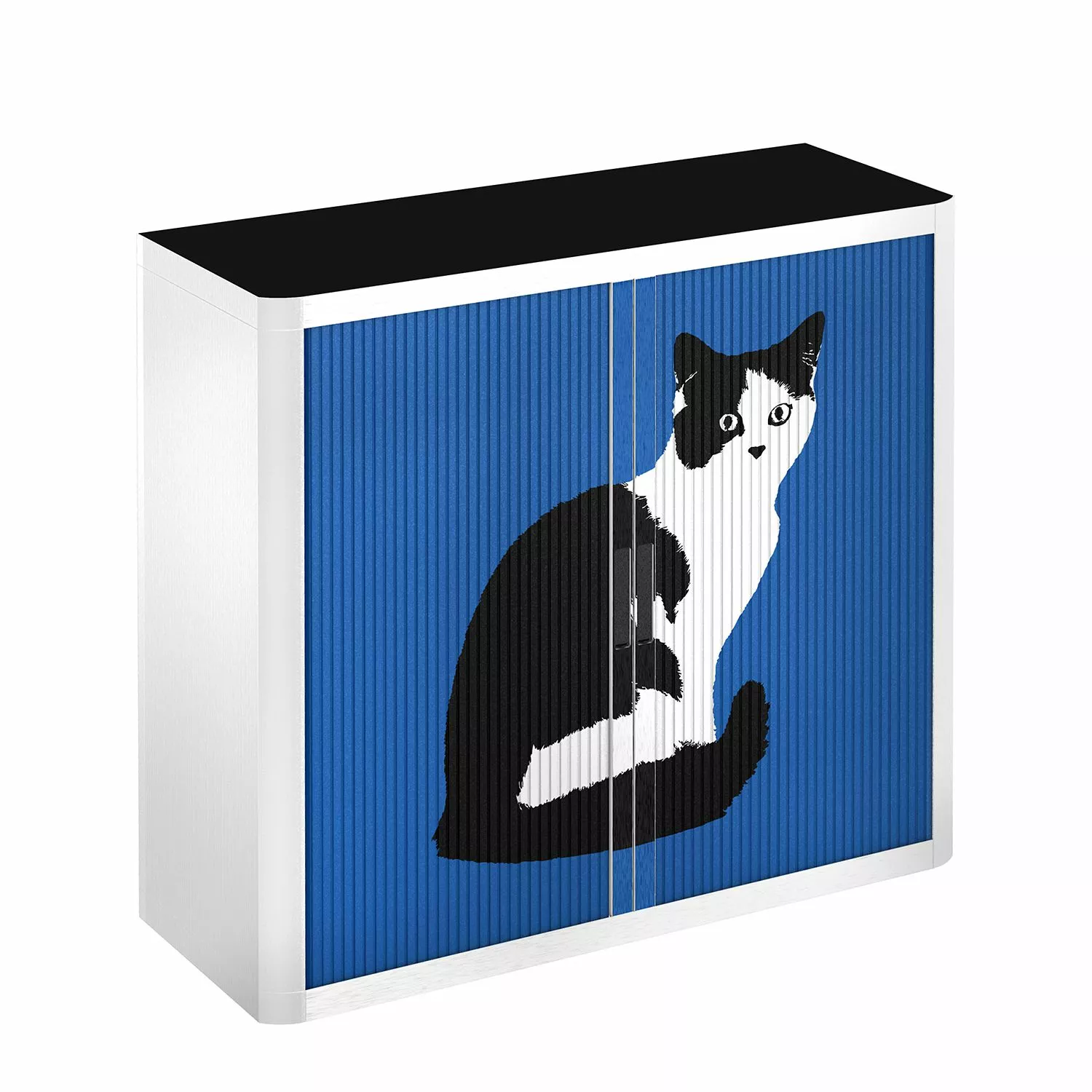 EasyOffice by Paperflow Rollladenschrank easyOffice Pop Art Cat - Weiß / Blau 6 EasyOffice by Paperflow Rollladenschrank easyOffice Pop Art Cat - Weiß / Blau – Bild 4
