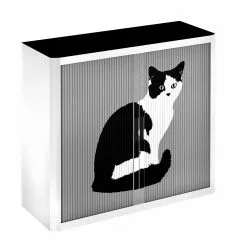 EasyOffice by Paperflow Rollladenschrank easyOffice Pop Art Cat - Weiß / Grau -Büromöbel Verkäufe aktenschrank easyoffice pop art cat weiss grau 1955738