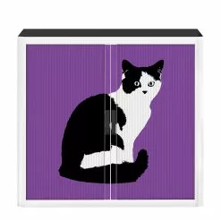 EasyOffice by Paperflow Rollladenschrank easyOffice Pop Art Cat - Weiß / Lila -Büromöbel Verkäufe aktenschrank easyoffice pop art cat weiss lila 1955718