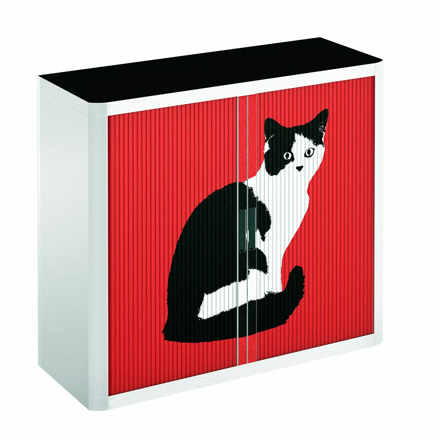 EasyOffice by Paperflow Rollladenschrank easyOffice Pop Art Cat - Weiß / Rot 6 EasyOffice by Paperflow Rollladenschrank easyOffice Pop Art Cat - Weiß / Rot – Bild 4