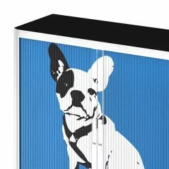 EasyOffice by Paperflow Rollladenschrank easyOffice Pop Art Dog - Weiß / Blau -Büromöbel Verkäufe aktenschrank easyoffice pop art dog weiss blau 1956310