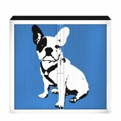 EasyOffice by Paperflow Rollladenschrank easyOffice Pop Art Dog - Weiß / Blau -Büromöbel Verkäufe aktenschrank easyoffice pop art dog weiss blau 1956314