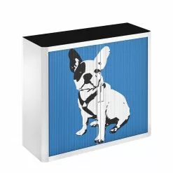 EasyOffice by Paperflow Rollladenschrank easyOffice Pop Art Dog - Weiß / Blau -Büromöbel Verkäufe aktenschrank easyoffice pop art dog weiss blau 1956318