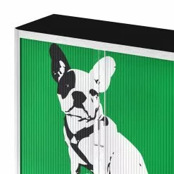 EasyOffice by Paperflow Rollladenschrank easyOffice Pop Art Dog - Weiß / Grün -Büromöbel Verkäufe aktenschrank easyoffice pop art dog weiss gruen 1956326