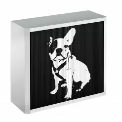 EasyOffice by Paperflow Rollladenschrank easyOffice Pop Art Dog - Weiß / Schwarz -Büromöbel Verkäufe aktenschrank easyoffice pop art dog weiss schwarz 1894546