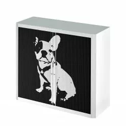 EasyOffice by Paperflow Rollladenschrank easyOffice Pop Art Dog - Weiß / Schwarz