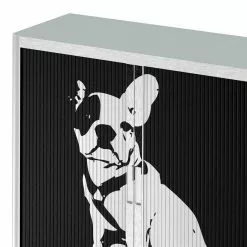 EasyOffice by Paperflow Rollladenschrank easyOffice Pop Art Dog - Weiß / Schwarz -Büromöbel Verkäufe aktenschrank easyoffice pop art dog weiss schwarz 1894558