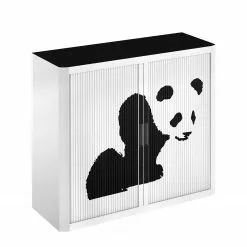 EasyOffice by Paperflow Rollladenschrank easyOffice - Pop Art Panda - Weiß / Schwarz -Büromöbel Verkäufe aktenschrank easyoffice pop art panda 1887874