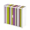 EasyOffice by Paperflow Rollladenschrank easyOffice Rayures - Lila / Weiß - Höhe: 104 cm -Büromöbel Verkäufe aktenschrank easyoffice rayures 104 cm 1891062