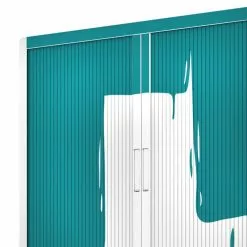 EasyOffice by Paperflow Aktenschrank easyOffice Stickers I - Weiß / Petrol - Höhe: 204 cm -Büromöbel Verkäufe aktenschrank easyoffice stickers i weiss petrol 204 cm 1867362